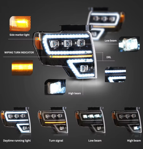 AURON LED ไฟหน้า DRL สำหรับฟอร์ด แร็พเตอร์ F150 2009-2014 อุปกรณ์เสริมสำหรับรถยนต์ 36W 6000K ยูนิเวอร์แซลฟิตเมนท์ DOT ไฟหน้าขายส่งโคมไฟ - Product Image 3
