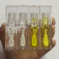 Gloss à lèvres liquide brillant transparent en tube carré, couleurs personnalisées, imperméable, mode, marque privée, avec logo personnalisé, faible MOQ