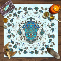 Tapis de jeu portable et pliable en boue de diatomée à motif personnalisé, taille 800mm*800mm, antidérapant, insonorisant, pour cartes de tarot américaines et mahjong