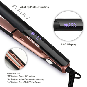 Professional Negative Ion Flat Iron Private Label Custom 500f Vibrating Plate Flat Irons 250C Nano titanium Flat Iron