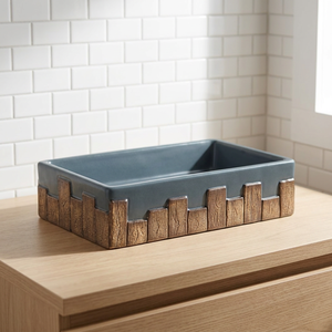 Ensemble WC monobloc carré de luxe en céramique avec réservoir encastré, articles sanitaires décoratifs pour villa - Product Image 6