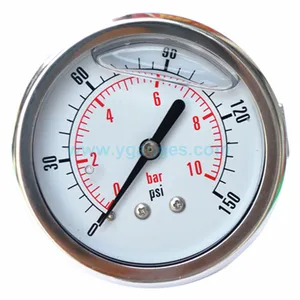 Hot Sale Gute Qualität Flüssigkeits gefülltes Manometer Manometer EN837 Standard