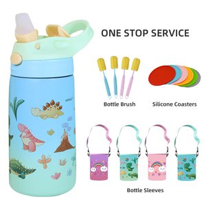 Bouteille isotherme en acier inoxydable pour enfants, écologique, avec paille, design moderne, tasse à vide pour garçons et filles, vente en gros - Product Image 6