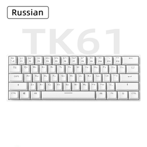 <span class=keywords><strong>Teclado</strong></span> Mecánico para Juegos al 60%, Ergonómico, Duradero, Cable Tipo-C Desmontable, Mini <span class=keywords><strong>Teclado</strong></span> para Juegos <span class=keywords><strong>Blanco</strong></span> con Interruptores Rojos - Product Image 4