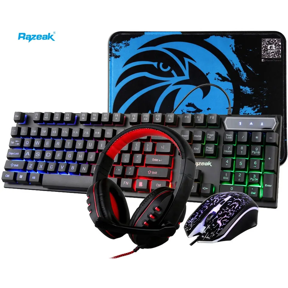 Ergonomic Rgb Backlight Mechanical Gaming Keyboard Mouse Combos With Magnetic Support