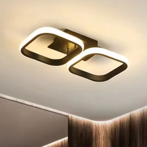 Lámpara de techo LED para pasillo de triple cuadrado, luz tricolor para dormitorio, guardarropa, luz de techo de aluminio, <span class=keywords><strong>2</strong></span> anillos, <span class=keywords><strong>3</strong></span> anillos para pasillo - Product Image 2