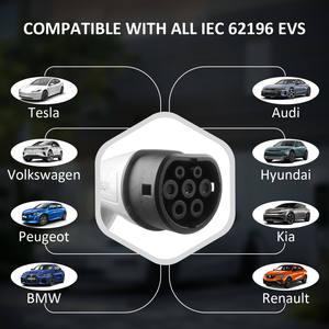 Nuevo Cargador Portátil para Vehículos Eléctricos Tipo 2 de 11 kW con Estándar Europeo, Adaptador de Enchufe CEE Rojo SK, Cable de 5 m, Ajuste de Corriente de 8 Niveles, Carga Programada - Product Image 5