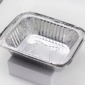 Barquettes alimentaires rectangulaires jetables en aluminium écologiques avec couvercles en plastique pour vente en gros, idéales pour la cuisson et les plats à emporter, qualité alimentaire - Product Image 3