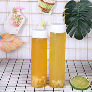 ขวดพลาสติก PET กันน้ำรั่วขวดน้ำชาน้ำแร่สำหรับบรรจุภัณฑ์นมสมูทตี้โฮมเมดขนาด400มล. 500มล. 600มล. 16ออนซ์ออกแบบได้ตามต้องการ - Product Image 1