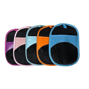 Gants de toilettage pour animaux de compagnie, en polyester bleu, pour chats et chiens, élimination des poils, massage, bain, nettoyage - Product Image 2