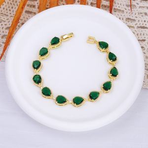 Jxx เครื่องประดับแฟชั่นอินเทรนด์14K สร้อยข้อมือเทนนิสชุบทองทองเหลืองเซอร์โคเนียสำหรับเจ้าสาว - Product Image 2