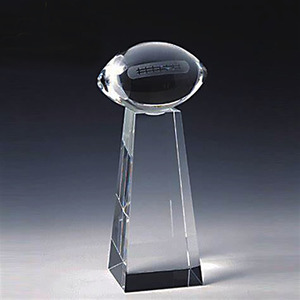 Trophée de football personnalisé en cristal K9, petit trophée en verre avec base or et noir, boîte cadeau faite à la main, récompense de prestige pour le baseball, le basketball et le football - Product Image 4