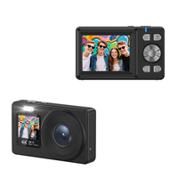 Appareil photo numérique DC08S à double écran Full HD 1080p avec capteur CMOS, autofocus, zoom 18x, flash LED pour une capture vidéo jusqu'à 64 Go