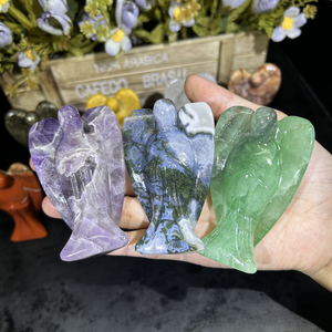 Vente chaude Cristal Ange Ornement Sculpté À La Main Fengshui Pierre Semi-précieuse Ange Sculptures pour La Méditation - Product Image 3