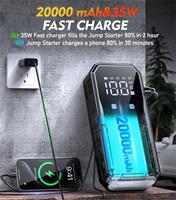 SHARMEAL Démarreur de Voiture Portable 12V 20000mAh avec Batterie au Lithium et Power Bank