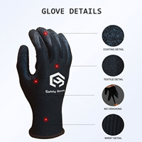 Gants de sécurité anti-coupure CY haute visibilité en HPPE avec revêtement en latex gaufré, conformes à la norme ANSI A7, pour la construction et l'industrie