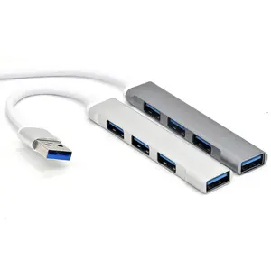 Aluminium Usb 2.0 + 3.0 Multi 4 Port Splitter Usb 3.0 4 Poorten Hub Voor Lenovo Xiaomi Macbook Pro Air pc Computer Notebook Laptops