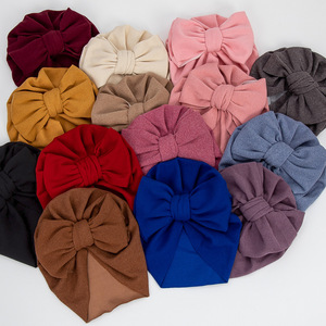 Turbante per Neonata, Bandana Carina in Cotone Lavorato a Maglia per Tutte le Stagioni, Fascia per Capelli con Grande Fiocco - Product Image 5