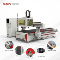 Máquina CNC de Nesting de 1300x2500mm con Husillo Refrigerado por Aire ATC de 9KW, Sierra de Giro Automática, Mesa de Vacío y Reductor Japonés para Madera