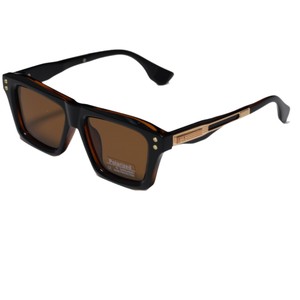 Lunettes de soleil polarisées carrées ZS-98502P pour hommes, monture en plastique noir et métal, verres TAC UV400, type 3, pare-soleil - Product Image 4