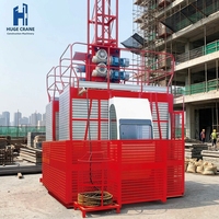Monte-charge de chantier 2x2000kg avec commande VFD, élévateur de sécurité pour la construction, monte-charge de chantier Sc200/200