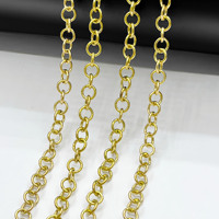 Chaîne en laiton brut en gros, maillons en O de 1 mm, 2 mm, 3 mm, chaîne en laiton ovale en forme de croix pour la fabrication de colliers et bracelets DIY