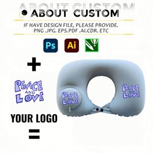 Custom Logo Portable Fashion Travel Neck Inflatable Pillow U-Shaped Cushion for Airplane Office Napping Promotional <b>Gift</b> Set - Product Image 2