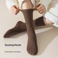 Chaussettes en laine mérinos et cachemire pour femme, automne-hiver, épaisses, chaudes, tricotées