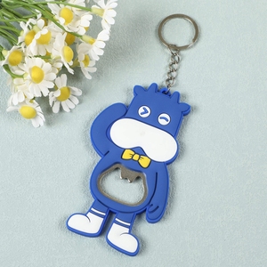 Tùy chỉnh 3D cao su mở chai cá nhân phim hoạt hình thiết kế Keychain corkscrew mở - Product Image 1