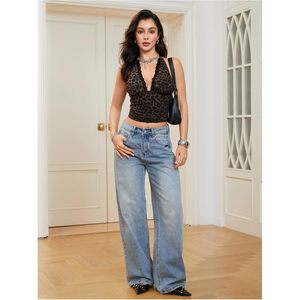 Women's Leopard Print Halter Top Mesh Bodycon Backless Sleeveless Fitted Party Club Outfit - Product Image 5