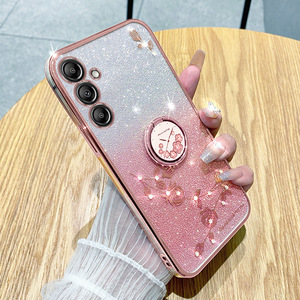 Casing ponsel mewah anti guncangan, casing ponsel mewah, anti guncangan, pelindung TPU elektroplating, casing ponsel cincin penopang gradien <span class=keywords><strong>Glitter</strong></span>, untuk Samsung Galaxy A16 A06 A05 A55 24FE - Product Image 1