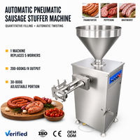 Machine à saucisses pneumatique automatique avec torsion et dosage, remplisseuse de viande 200-600 kg/h, équipement de fabrication de saucisses en SUS304