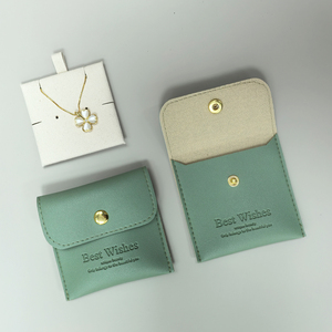 Pochette cadeau de stockage de pièces de monnaie de bijoux en PU de haute qualité Sac et <span class=keywords><strong>enveloppe</strong></span> à bouton imprimés de logo personnalisé pour montres et lunettes - Product Image 5