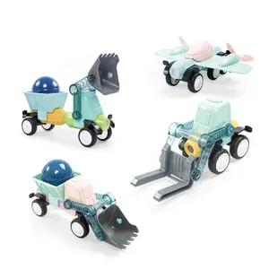 28 Uds palos magnéticos vehículo de construcción juguete varilla magnética bloques 3D palo de construcción bloques de construcción conjunto imán juguete para niños