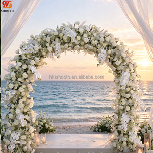 Arco de Flores Artificiales Blanco de 2.4m para Bodas, Fiestas, Banquetes y Ceremonias, Decoración Floral - Product Image 2