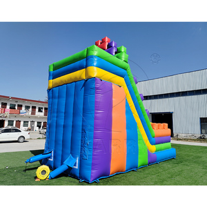 Factory Wholesale Colorful Building Blocks Inflatable Dry <b>Slide</b> Commercial Heavy-duty PVC Inflatable <b>Slides</b> for Rental Events - Product Image 3
