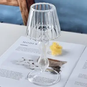 Lelyi-lámpara de mesa de cristal transparente, candelabro de estilo europeo
