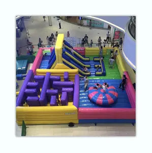 Nhà Máy Giá thương mại vui chơi giải trí công viên sân chơi bơm hơi, 4 trong 1 Inflatable nhảy Combo cho trẻ em chơi