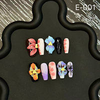 Faux Ongles de Mode en Gros, Prêts à Poser, en Acrylique, Couverture Complète, Formes Stiletto, Papillon, Amande, Carré, pour Doigts et Orteils, avec Colle, CE Personnalisé