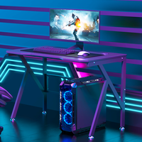 Mesa de juegos K Shape Racing Gaming Desk para Gamer Office Gaming Desk con LED