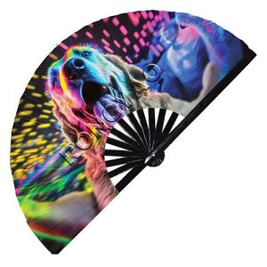 <b>Large</b> 33cm Rave Hand <b>Fan</b> Bamboo with Painted Decoration for Home Business or Promotional Gift Handmade Souvenir - Product Image 5