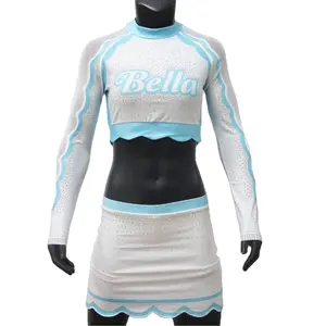 Top Sales Custom Jeugd Fabriek Prijs Cheer Cheerleading Uniformen Gratis Design Cheer Allstars Dance Wear Met Strass