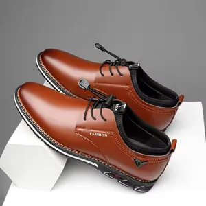 Large Size Men's Leather Shoes Round Toe Trend Men's Casual Comfortable Men's Dress Shoes