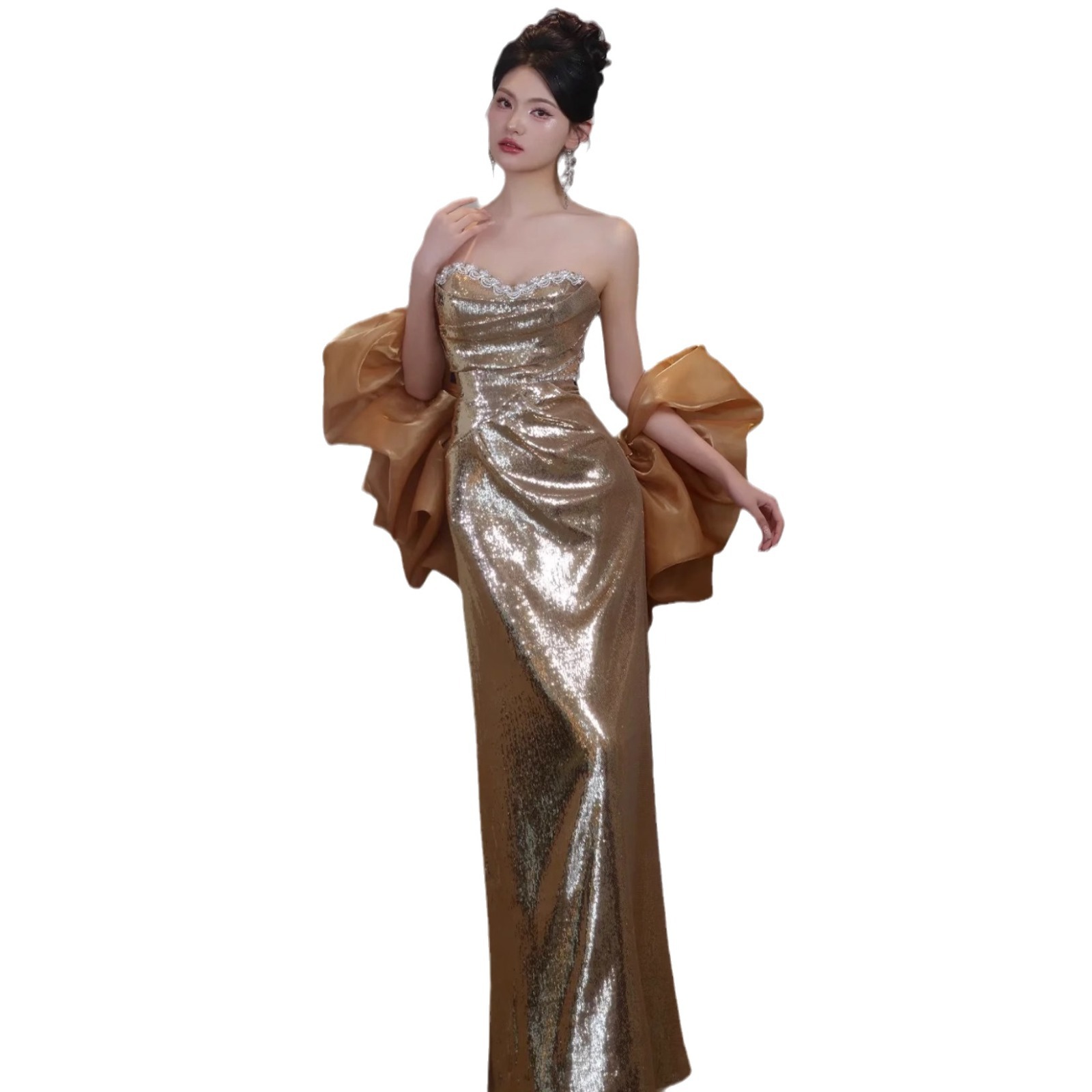 slim fit dress slacks Amanda Sequin Bubble Tube Mini Dress