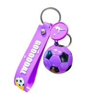 Sportliefhebbers Creatieve Stijl 3D Voetbal Sleutelhanger UV Geprint PVC Acryl Kunststof Legering Metaal Rubber Sleutelring