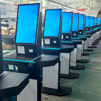 Terminal de paiement client moderne sur pied de 21,5 pouces pour centre commercial, kiosque en libre-service