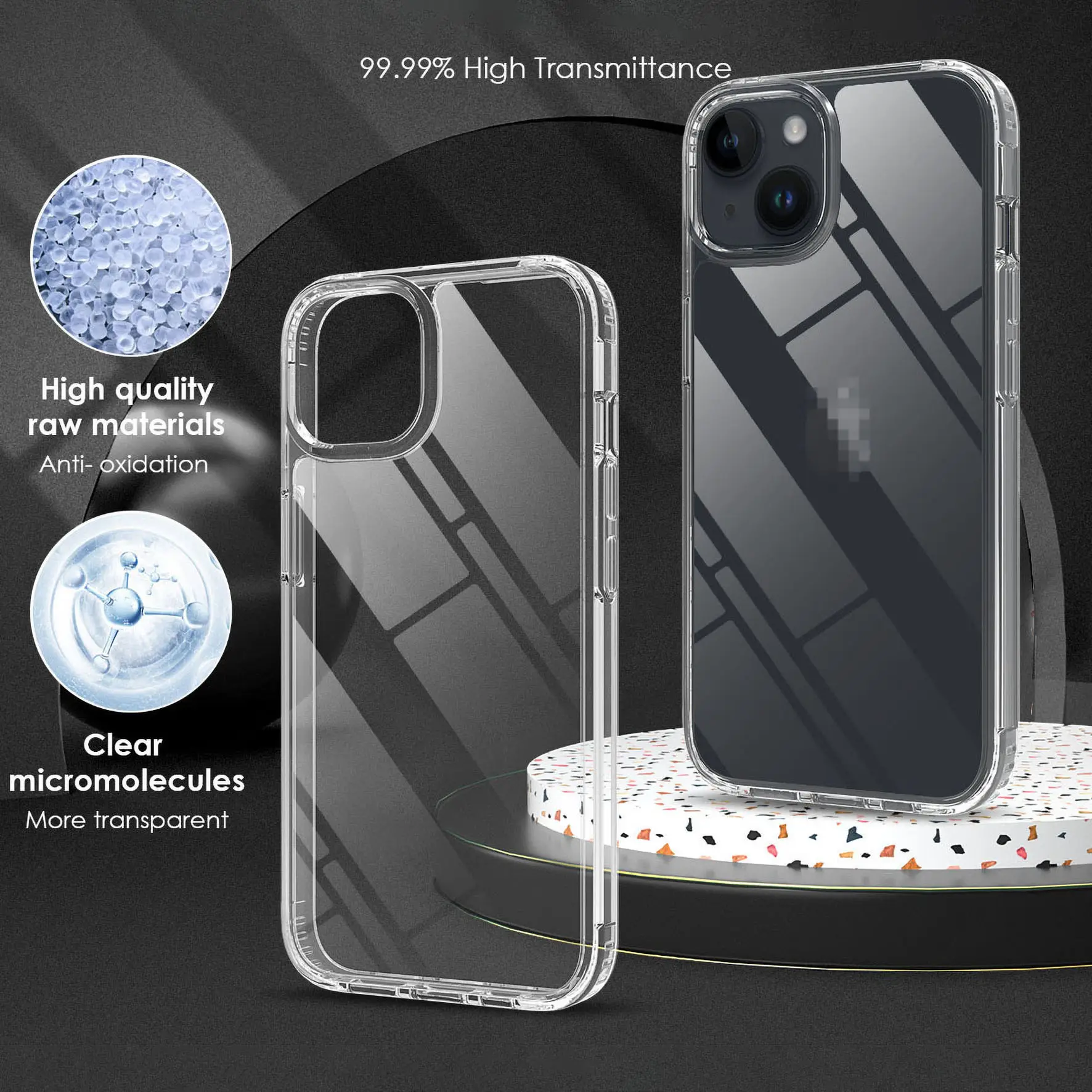 Étui de protection de téléphone portable hybride antichoc Crystal Clear pour Samsung GALAXY S23