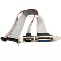 Cable Serial RS232 DB9 Macho + Paralelo DB25 Hembra de 25 Pines para Puerto COM de Placa Base, Cable Paralelo LPT a IDC de 10 Pines y 26 Pines con Soporte