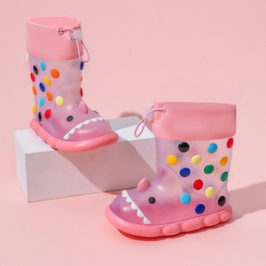 New Style Versatile Boys and Girls' Shark Rain Boots, Waterproof and Suitable for Wearing Outside, <b>Baby</b> Cartoon <b>Water</b> <b>Shoes</b> - Product Image 1