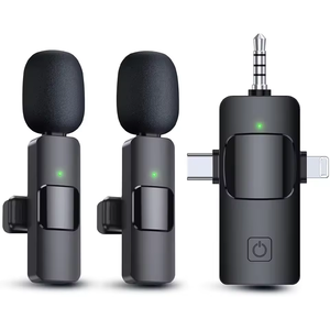 Xu Hướng New Ve Áo Mic Live Streaming Mini Micro Âm Nhạc Phòng Thu Thiết Bị 3 Trong 1 Clip Lavalier Xách Tay Không Dây <span class=keywords><strong>Microphone</strong></span> - Product Image 1